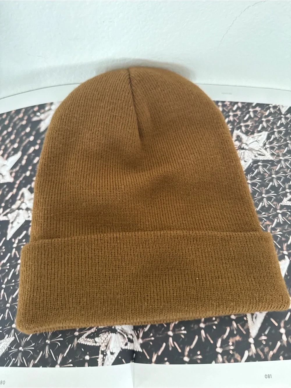 Carhartt Kids Caramel Brown Knit Beanie with Logo Patch